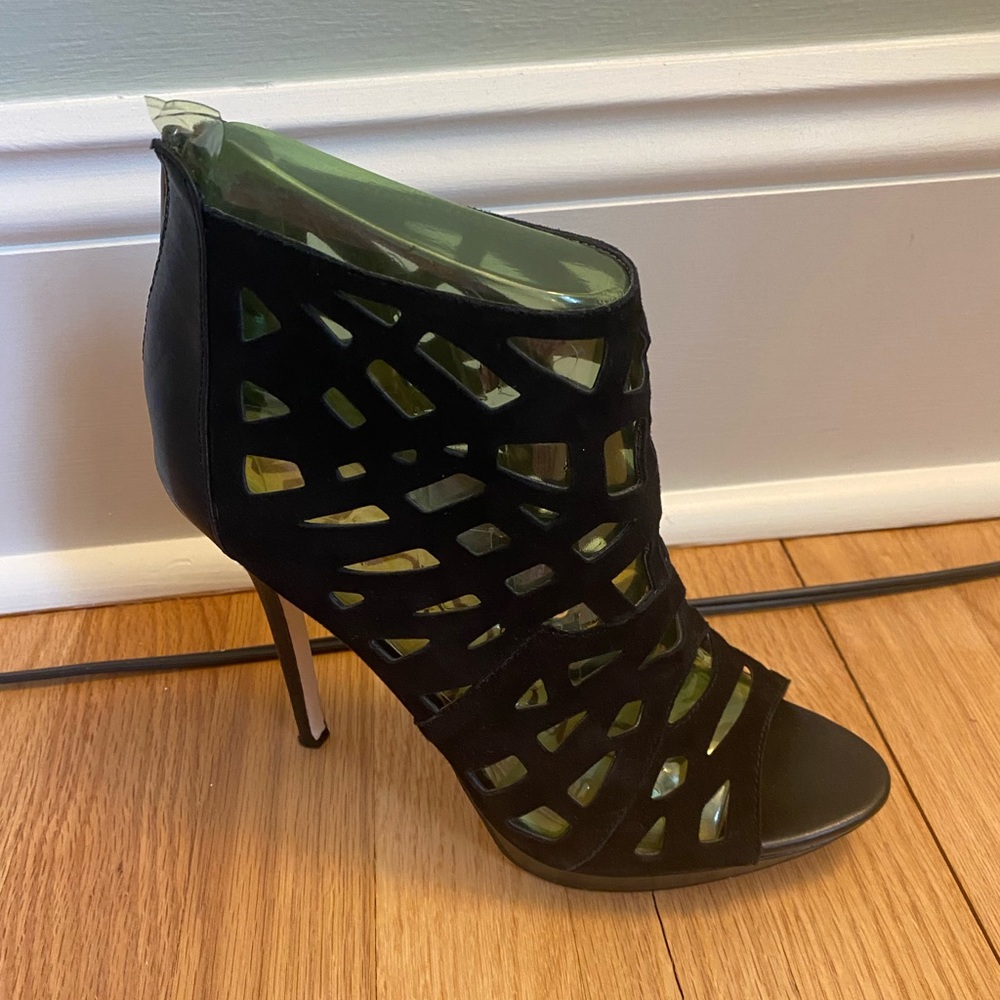 Sam Edelman black suede cage heels 7M